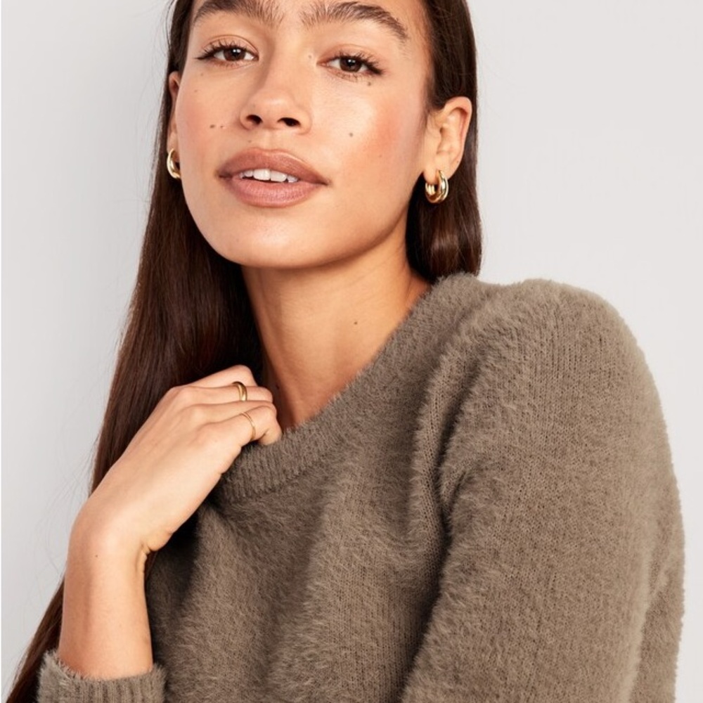 OLD NAVY NWT XXL Eyelash Sweater in Sedimentary Beige • Cozy Pullover Top